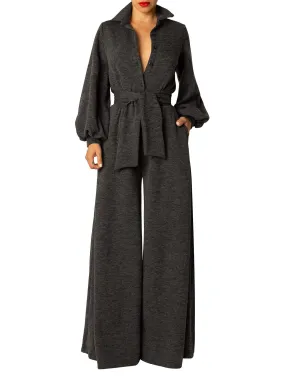 "Joyce" Grey Jumpsuit