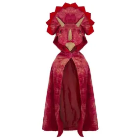 Red Triceratops Hooded Cape
