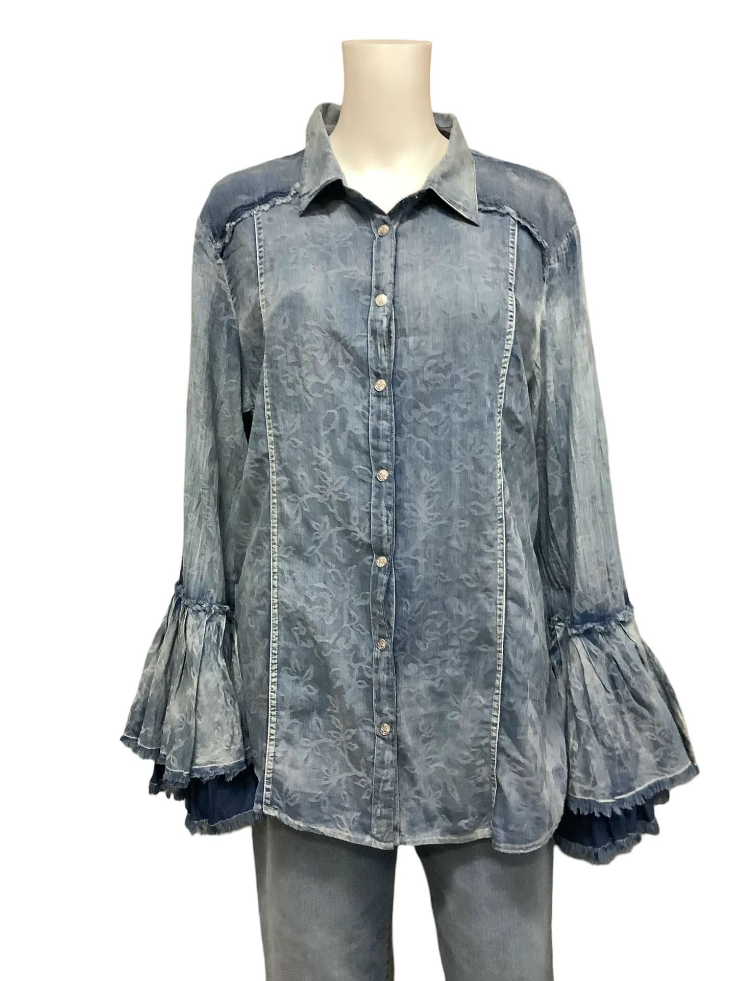 Ryan Michael Long Sleeve Print Shirt Size: XL