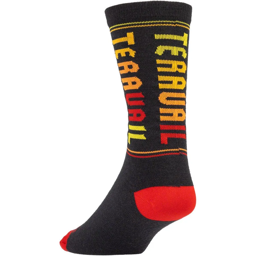 Scroll Wool Bike Socks - Black