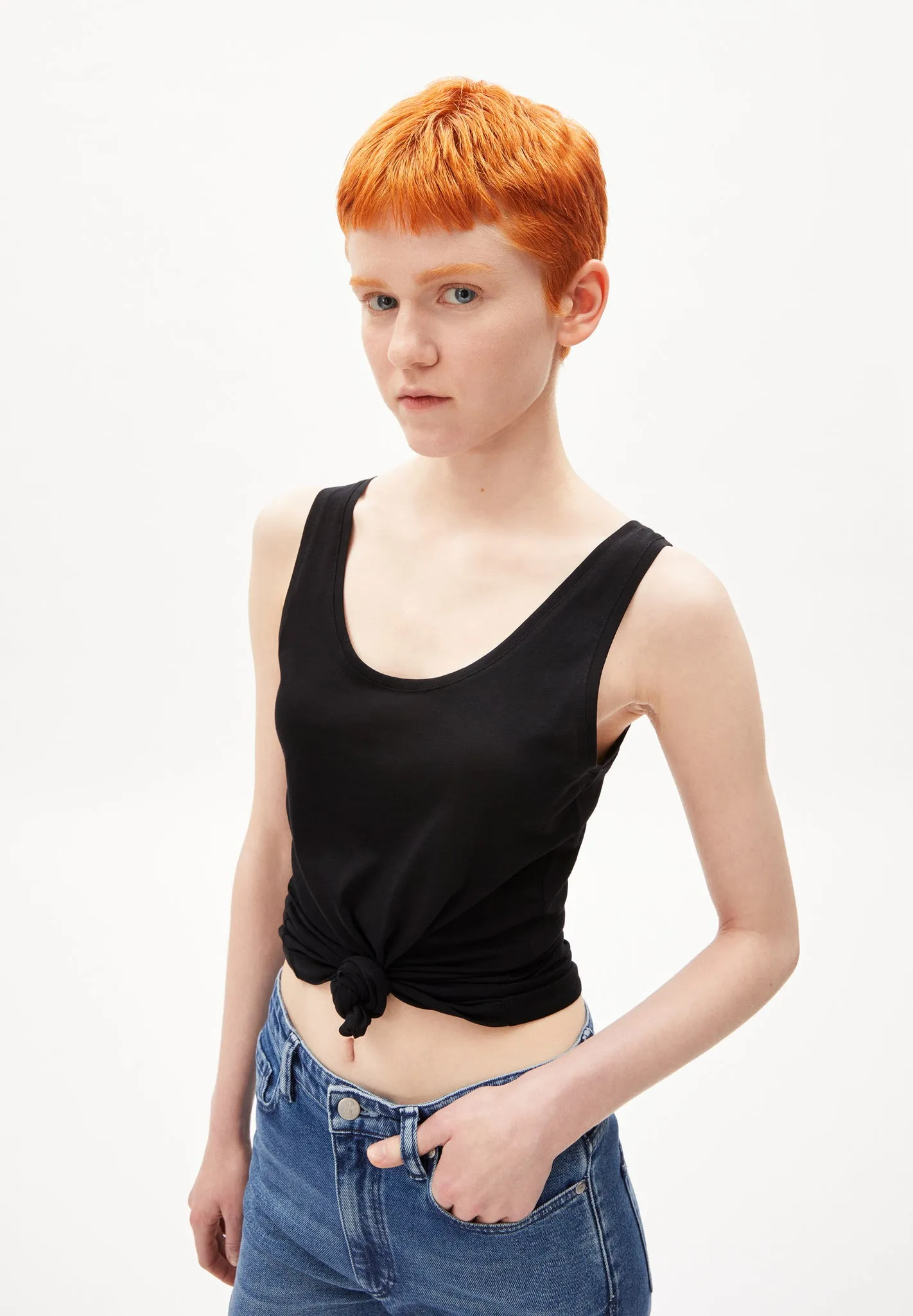 tank top - belisaa - black