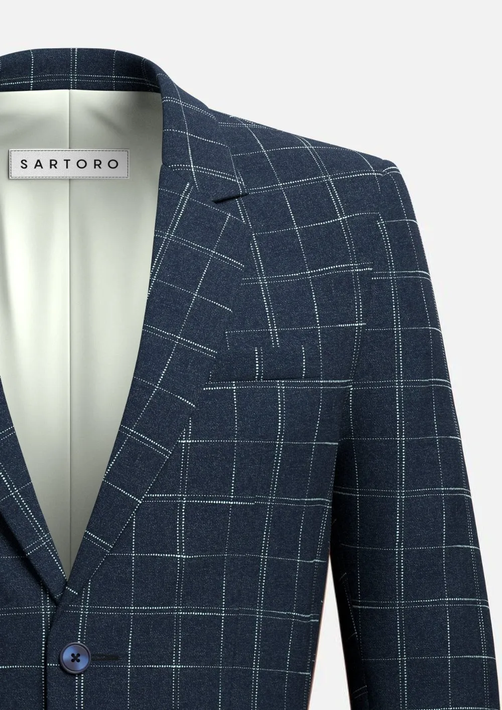 Thompson Navy Flannel Windowpane Suit