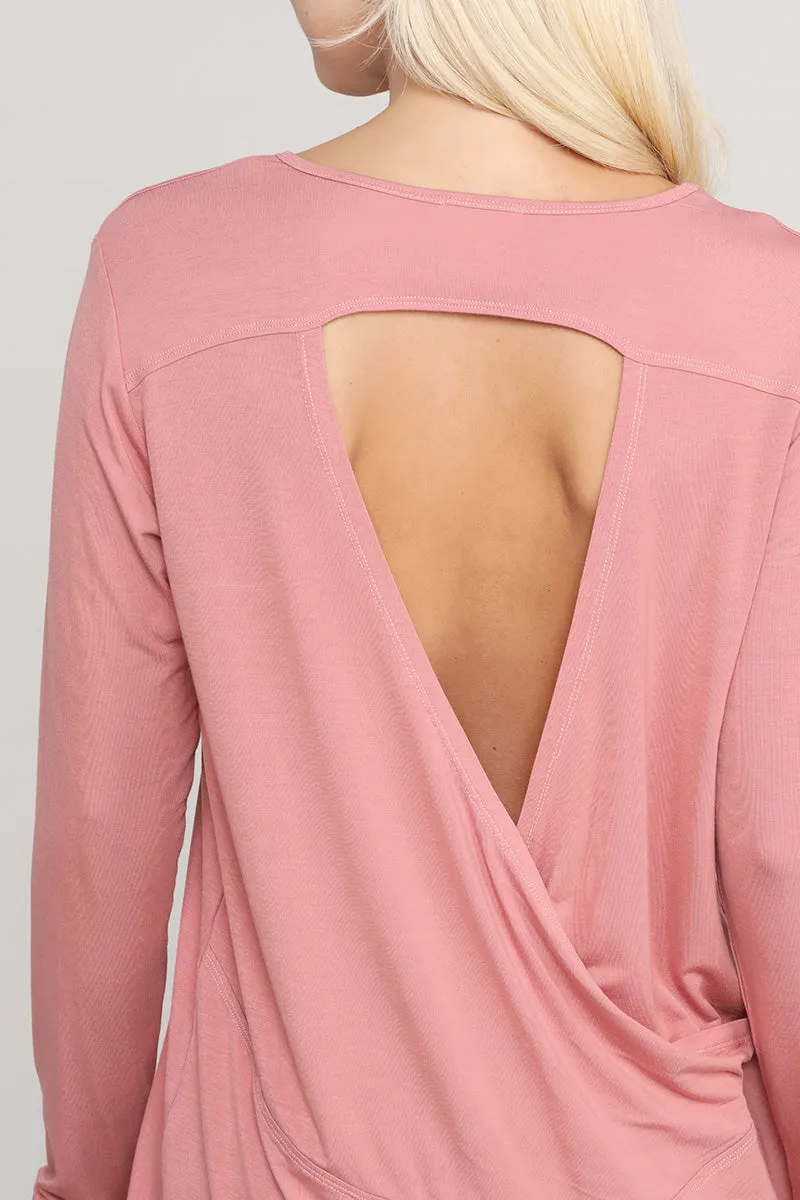 Turnin' Heads Long Sleeve Open Back Top