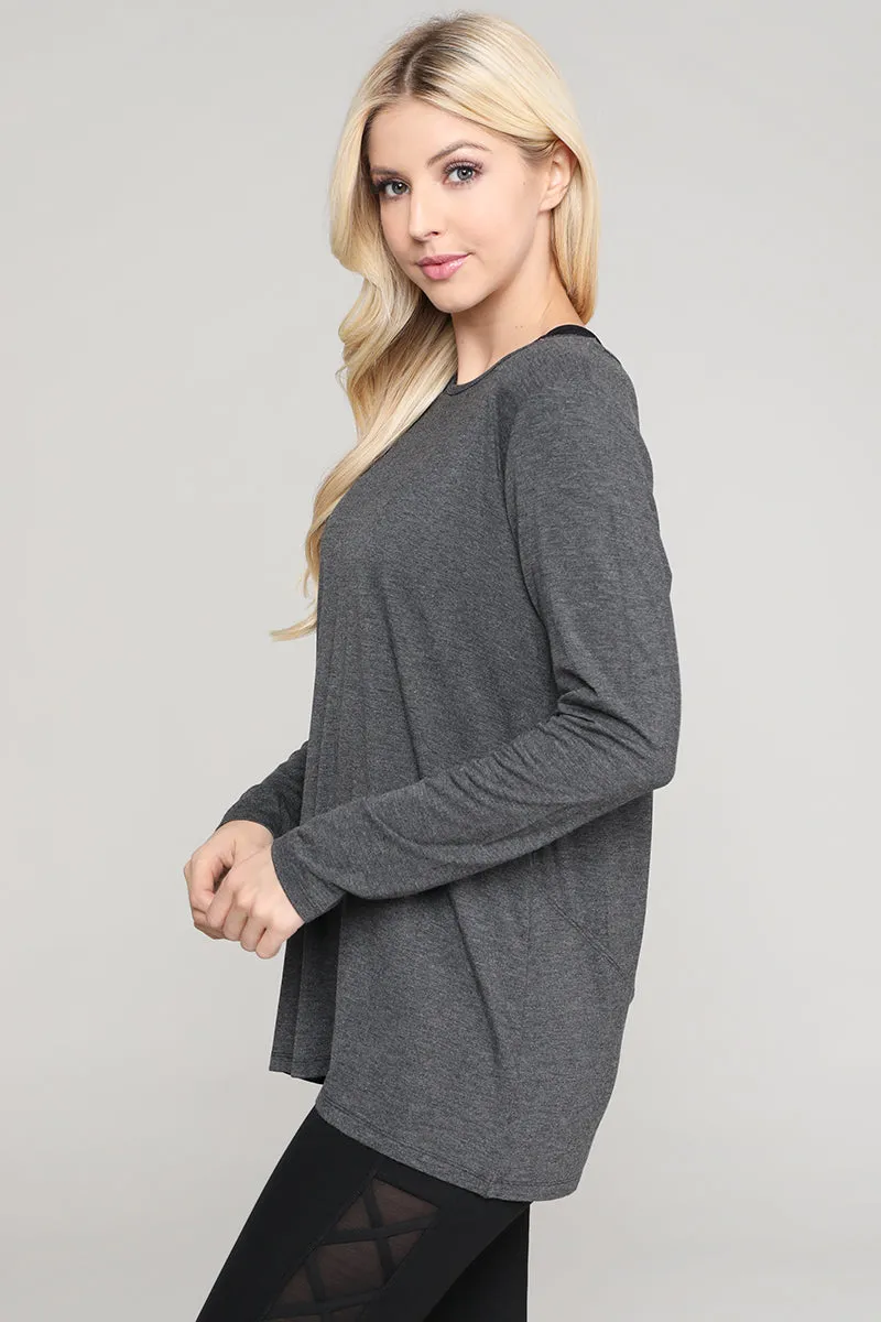 Turnin' Heads Long Sleeve Open Back Top