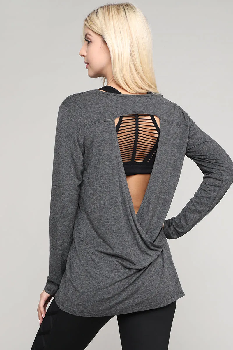 Turnin' Heads Long Sleeve Open Back Top