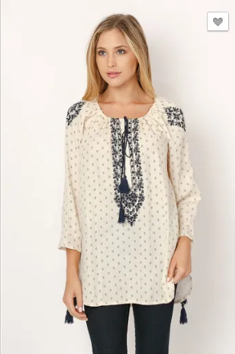 Whatever You Want Embroidery Detail Top