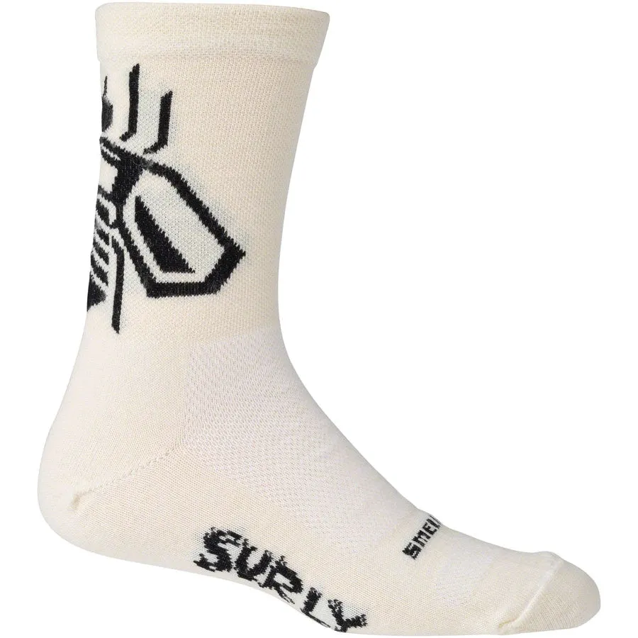 Wingnut Wool Bike Socks - White